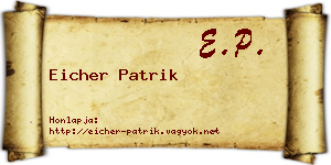 Eicher Patrik névjegykártya